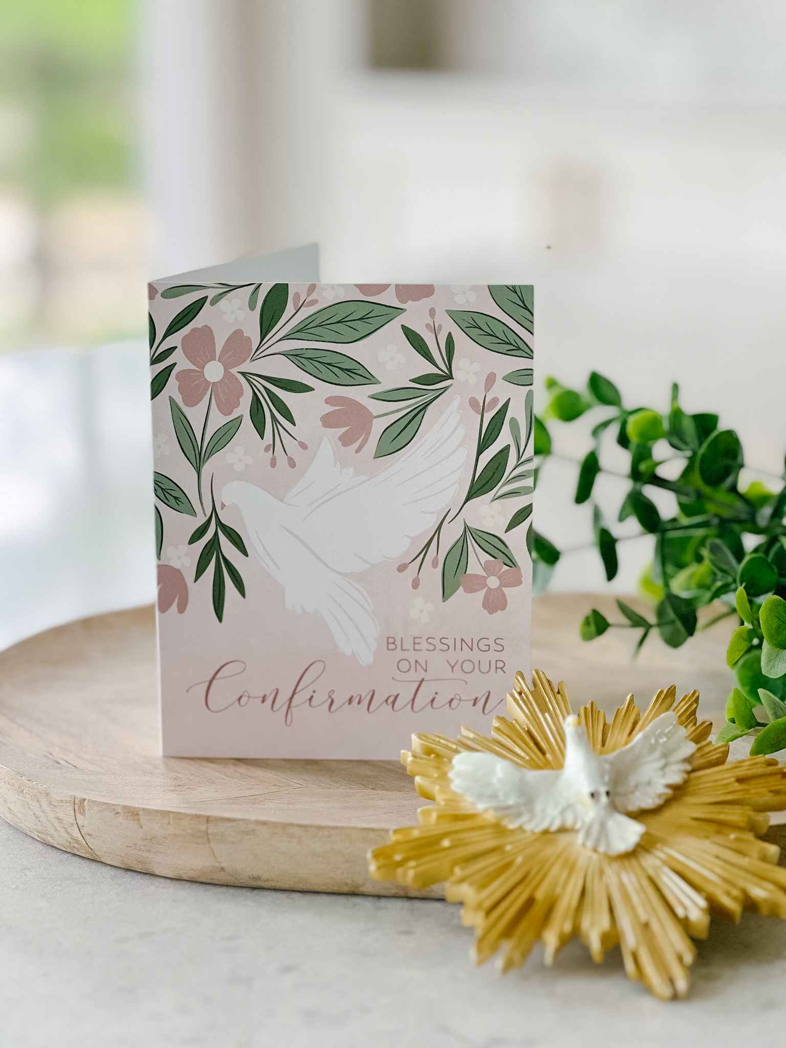 Elegant Blush Confirmation Greeting Card - Perfect for Religious Ceremonies, First Communion & Special Occasions