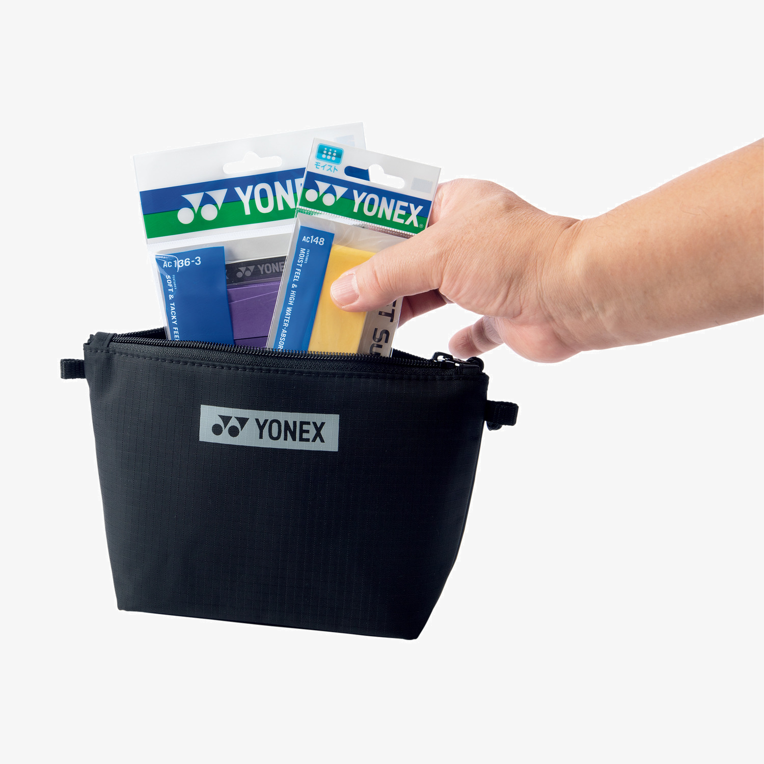 Yonex BAG2399PBK Black Pouch Bag for Tennis Rackets & Badminton Equipment | Compact Sports Accessory Storage