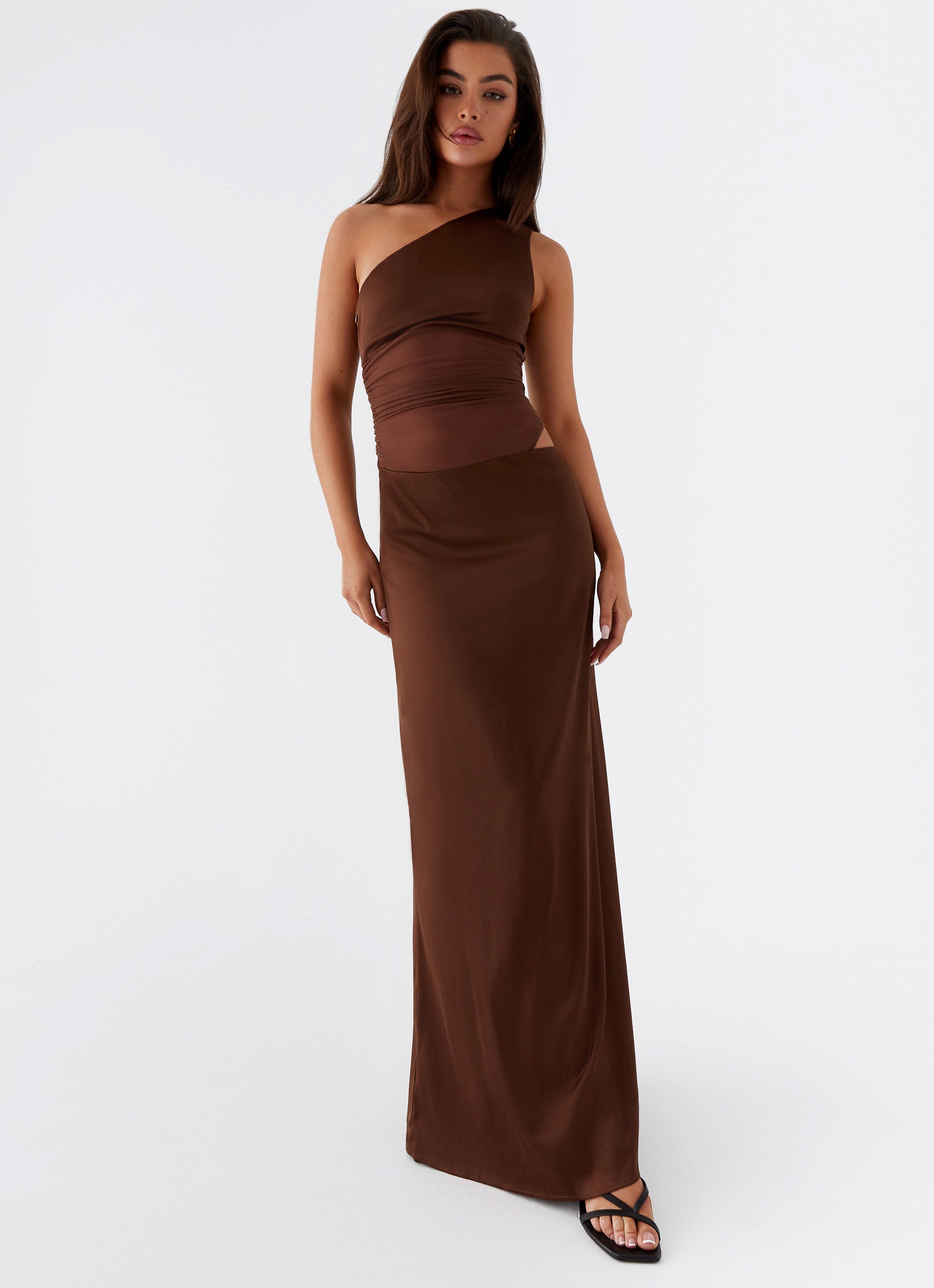 Juliette Maxi Dress in Chocolate Brown - Elegant Long Flowy Dress for Women | Perfect for Weddings, Parties & Summer Outfits