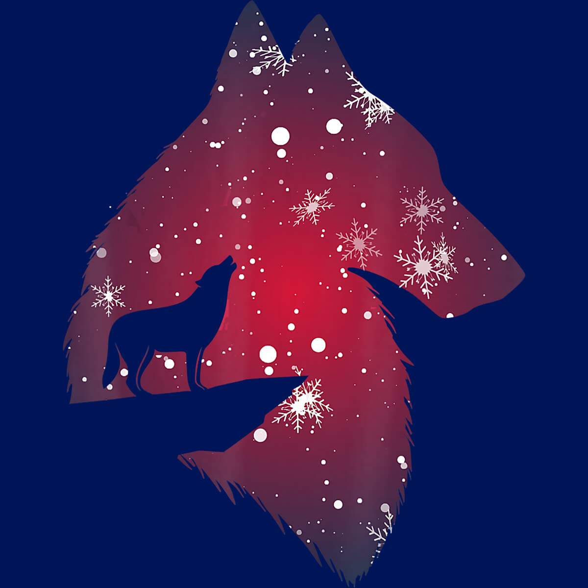 Funny Christmas Wolf with Snowfall T-Shirt for Adults, Kids & Babies | Festive Holiday Gift & Family Matching Outfits | Perfect for Christmas Parties, Family Photos & Winter Celebrations