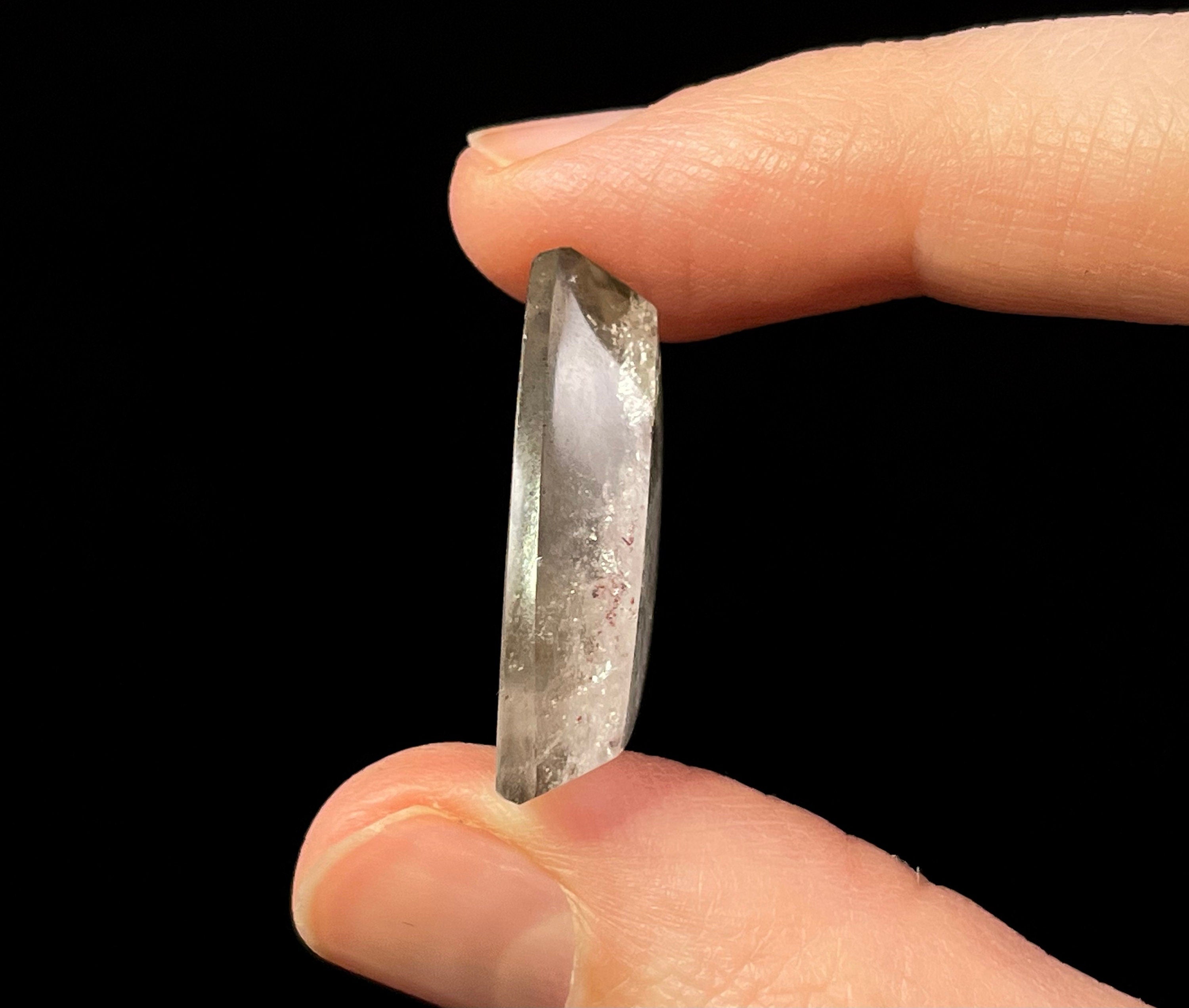Natural Pink Fire Quartz Crystal Triangle - Healing Gemstone for Jewelry Making & Energy Work - Perfect for Pendants, Rings & Spiritual Healing (52057)