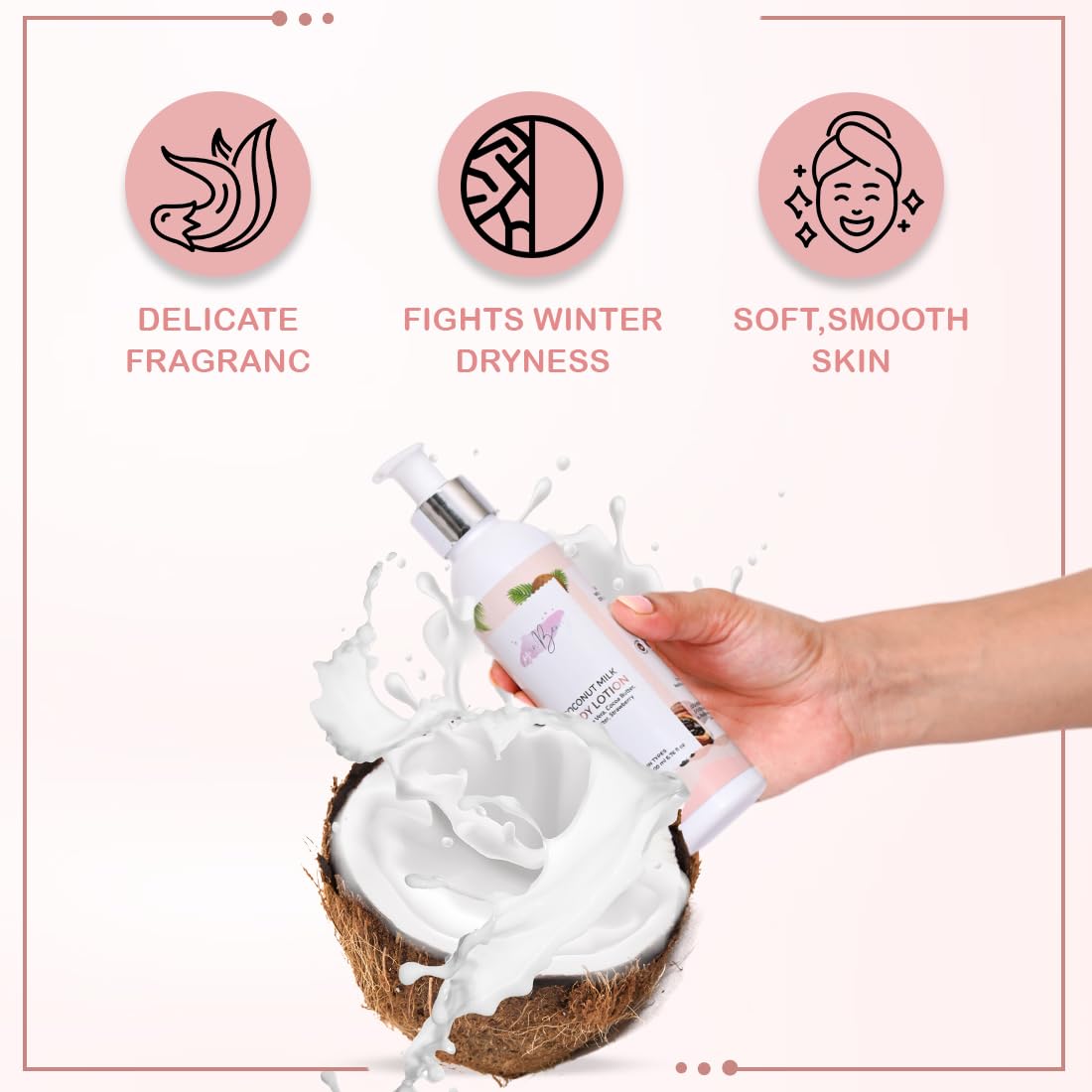 LOGANBERRY Coconut Milk & Aloe Vera Body Lotion with Cocoa Butter & Shea Butter - 100% Natural 48-Hour Moisturizer for All Skin Types - Deep Nourishing Hydration - 200ml - Perfect for Dry Skin & Daily Body Care