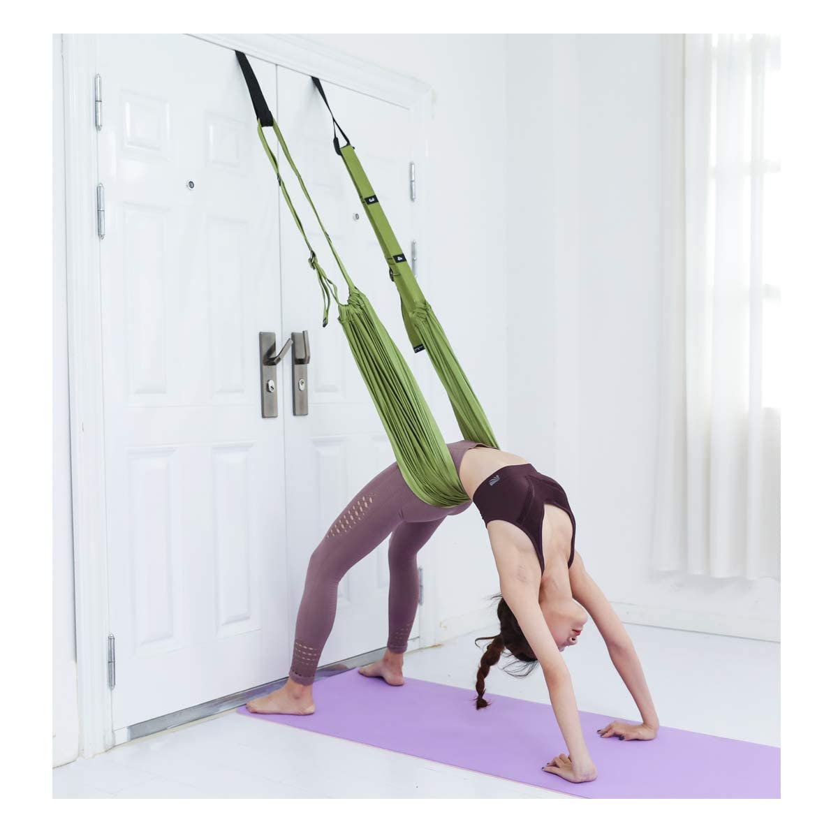 VEAREAR Leg Stretcher Strap - Professional Flexibility Trainer with Door Anchor for Dance, Aerial Yoga, Ballet & Stretching Exercises | Improve Splits, Backbends & Leg Flexibility | Home & Gym Workout Accessory