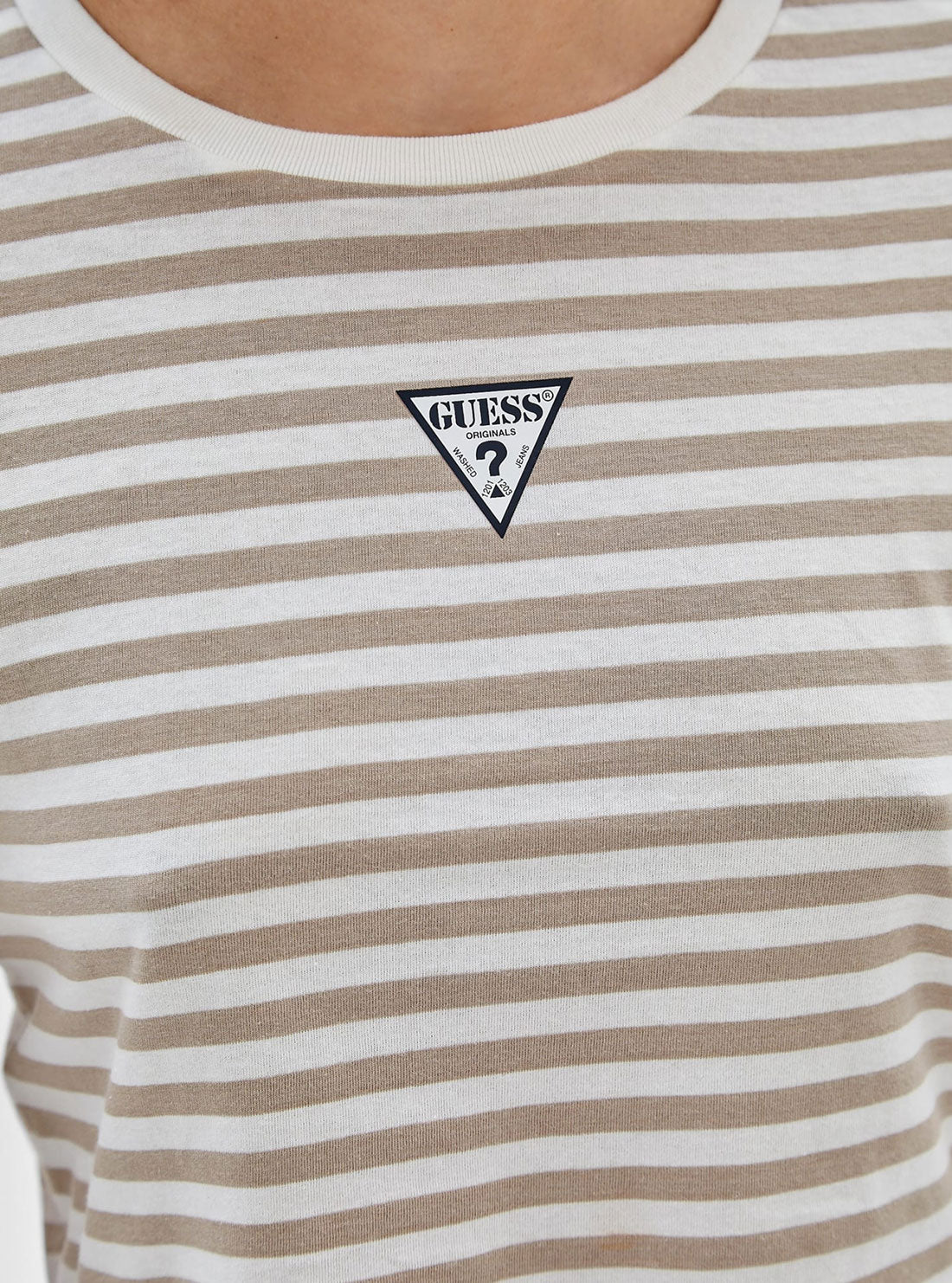 Guess Originals White Multi Clara Striped Baby T-Shirt - Soft Cotton Casual Outfit for Infants & Toddlers - Perfect for Playdates, Family Photos & Everyday Wear