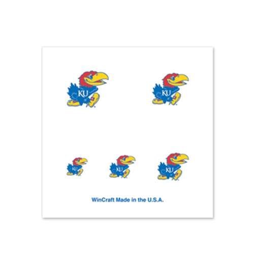 Kansas Jayhawks Temporary Nail Tattoos - 4 Pack for Game Day, Sports Events & Fan Parties - NCAA Basketball Team Spirit Nail Decals