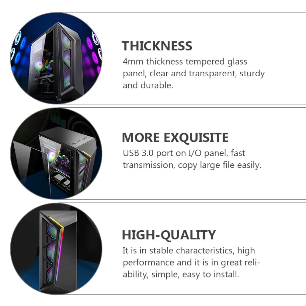 ATX Mid Tower PC Case with RGB Lighting - High Airflow Gaming Computer Case for Desktop Builds, Workstations & Home Office Setups