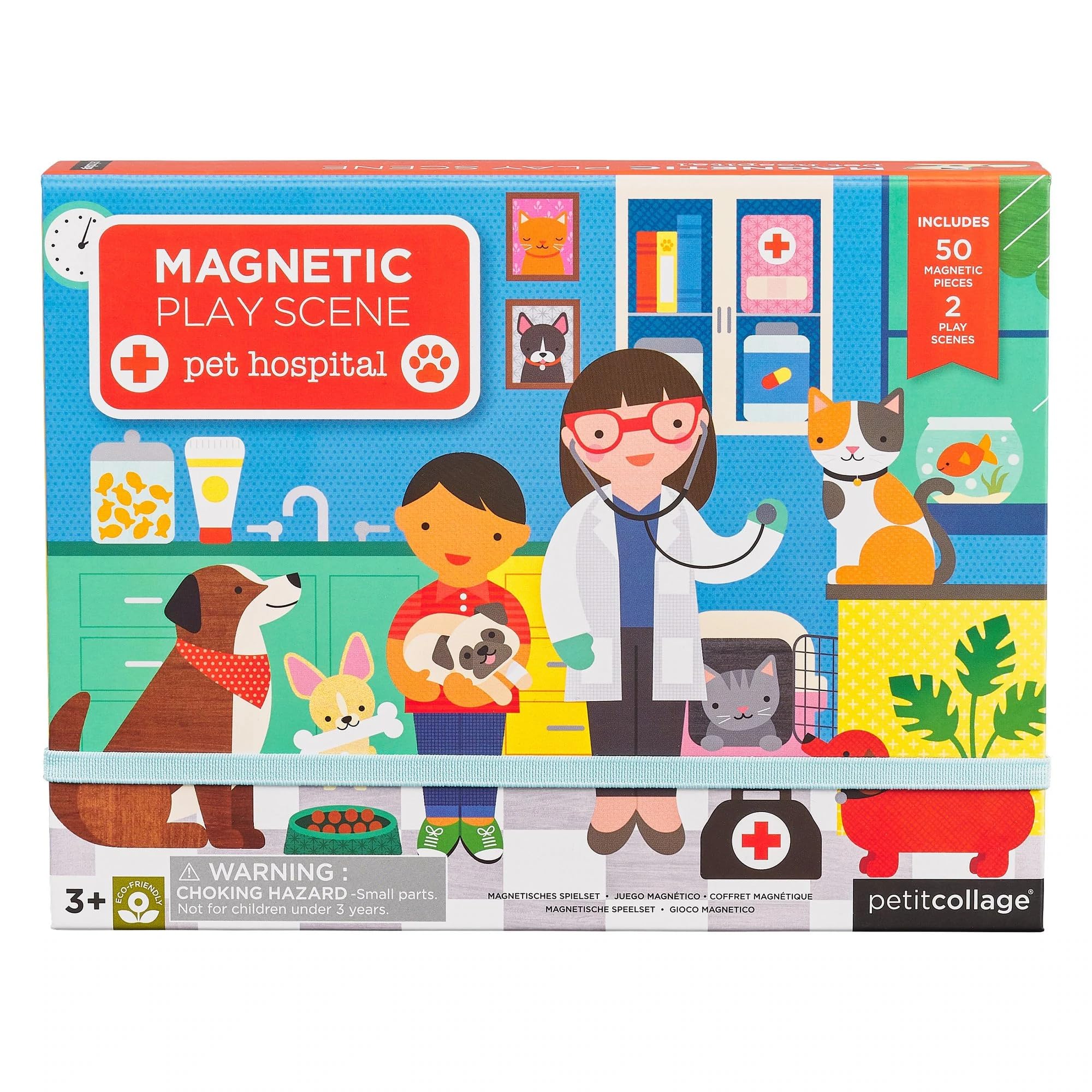 Pet Hospital Magnetic Play Set - Interactive Toy for Kids with Vet Theme, Animal Figures & Magnetic Scenes | Pretend Play, Learning & Fun for Toddlers & Preschoolers