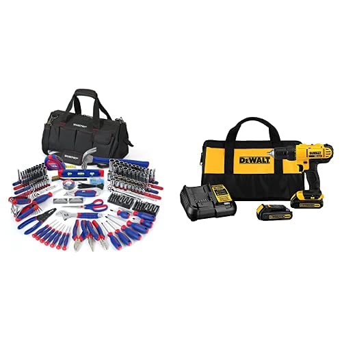 WORKPRO 322-Piece Home Repair Tool Kit & DEWALT 20V Max Cordless Drill/Driver Kit (DCD771C2) - Complete DIY Tool Set for Home Improvement, Furniture Assembly, and Construction Projects