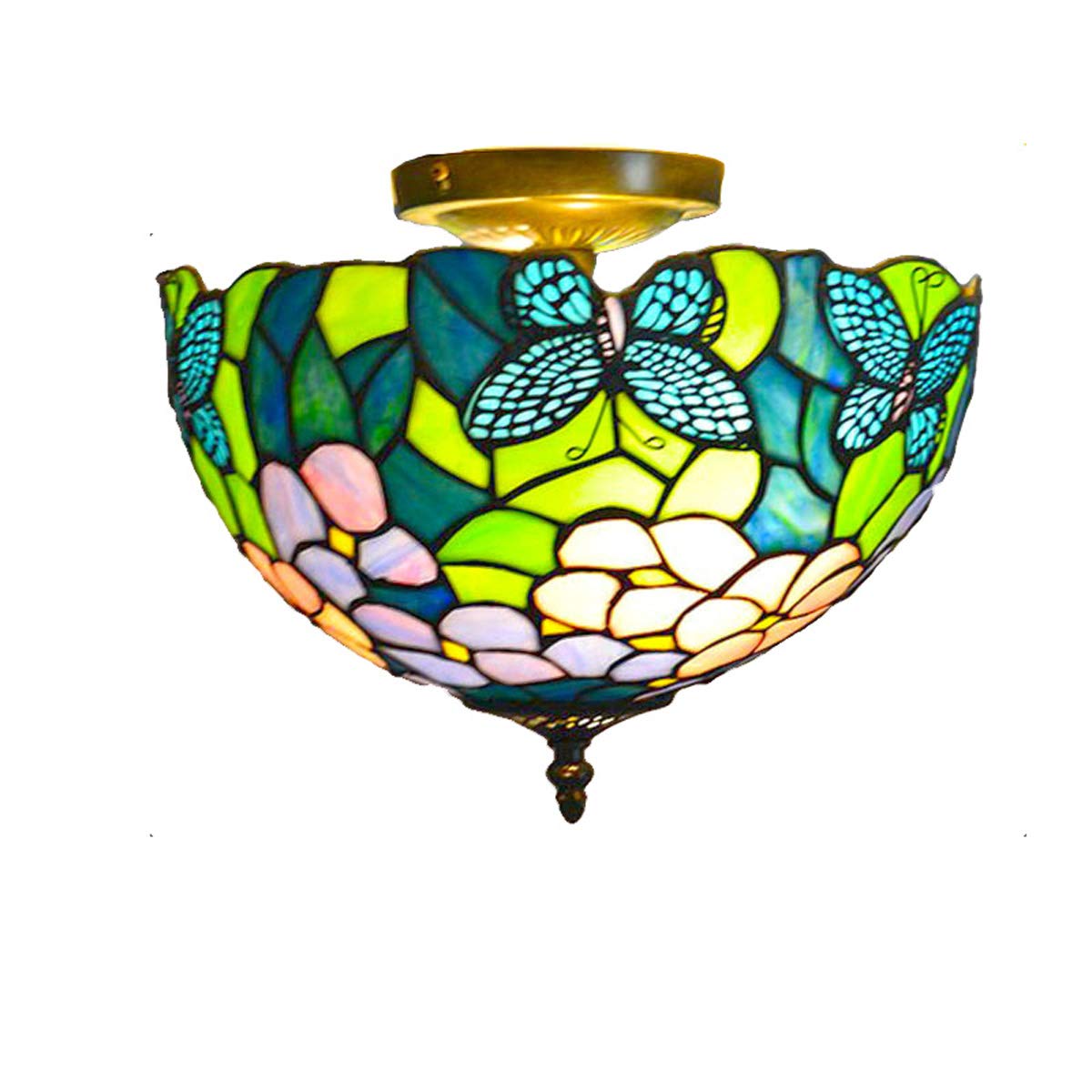 Vintage Tiffany Butterfly Ceiling Lamp - 12