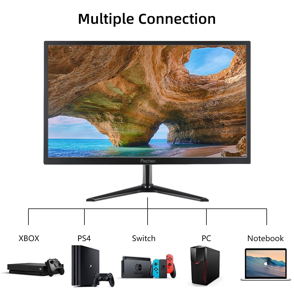 19.5 Inch LED Computer Monitor 1600x900 Resolution with HDMI & VGA Ports, 60Hz Refresh Rate, Dual Built-in Speakers, 170° Wide Viewing Angle - Perfect for Home Office, Gaming & Multimedia Entertainment