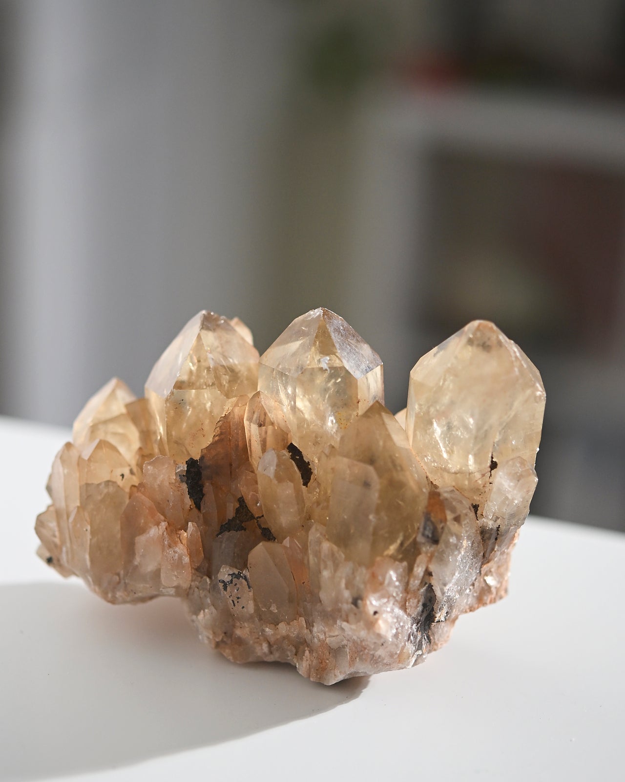 Natural Elestial Citrine Crystal Cluster - 1.2lb Raw Healing Stone for Meditation, Reiki, Chakra Balancing & Home Decor