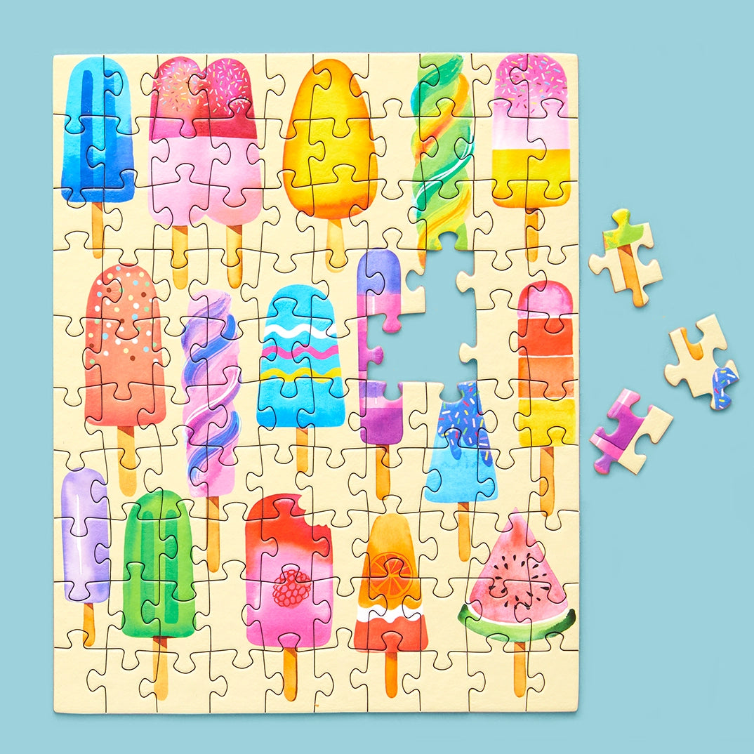 Popsicle Party 100 Piece Puzzle Snax - Fun Ice Cream Themed Jigsaw Puzzle for Kids & Adults - Perfect for Family Game Nights & Birthday Party Activities