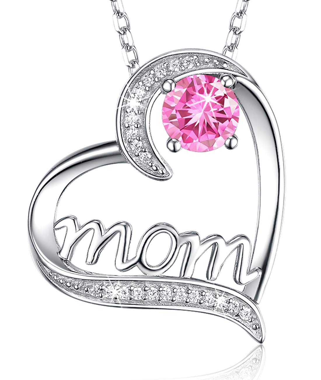 Dorella April May Birthstone Necklace for Women - 925 Sterling Silver Emerald Simulated Diamond Jewelry, Perfect Birthday Gift for Mom, Mother's Day Present, Elegant Necklace for Everyday Wear & Special Occasions