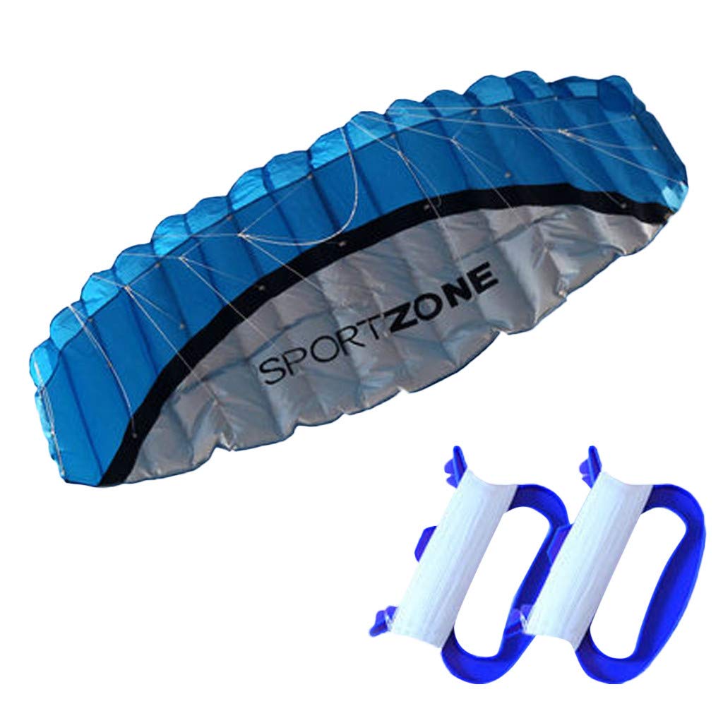 2.5m Dual Line Parachute Stunt Kite - Professional Sport Kite for Beach & Outdoor Fun - Large Blue Kite for Adults & Kids - Perfect for Windy Days, Park Flying, and Family Beach Activities