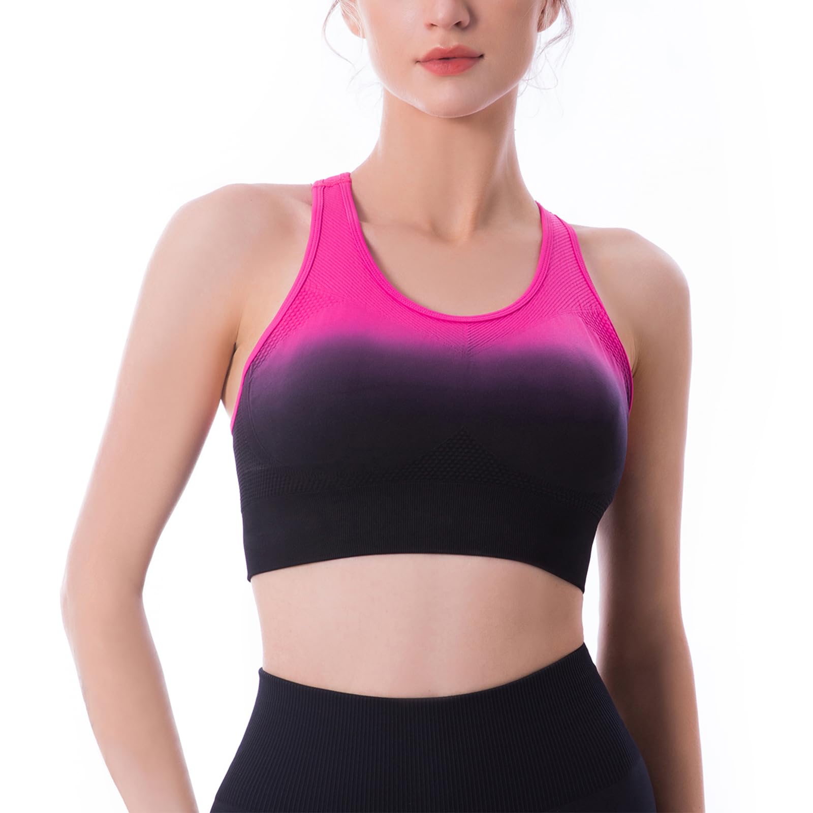 High Support Seamless Padded Racerback Sports Bras for Women - Yoga, Gym, Running & Workout - Perfect for Active Lifestyles & High-Impact Exercises