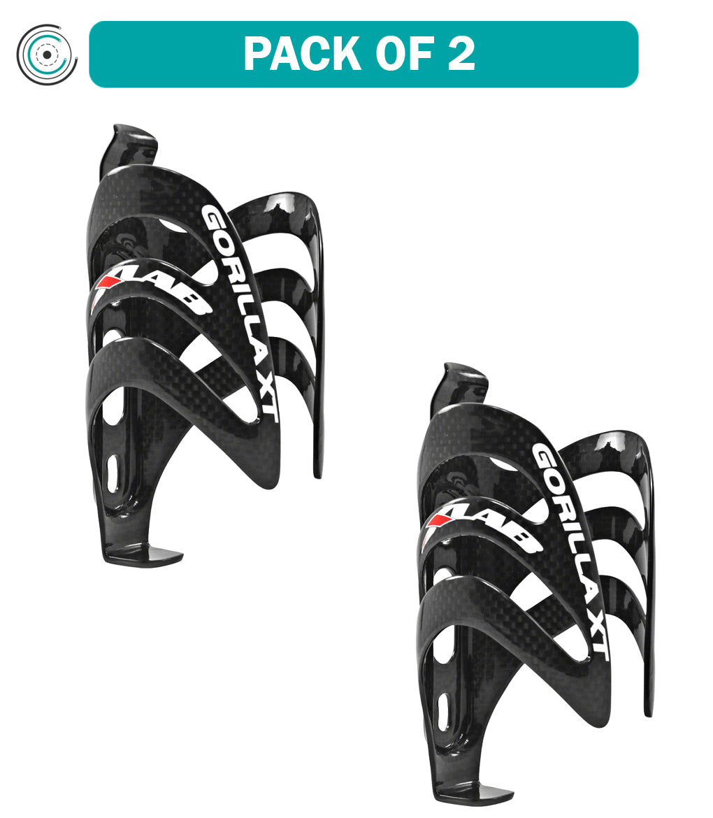 2 Pack XLAB Gorilla XT BG Carbon Fiber Water Bottle Cages - Lightweight Gloss Black Aero Design for Road & Mountain Bikes | Perfect for Cycling, Racing & Outdoor Adventures