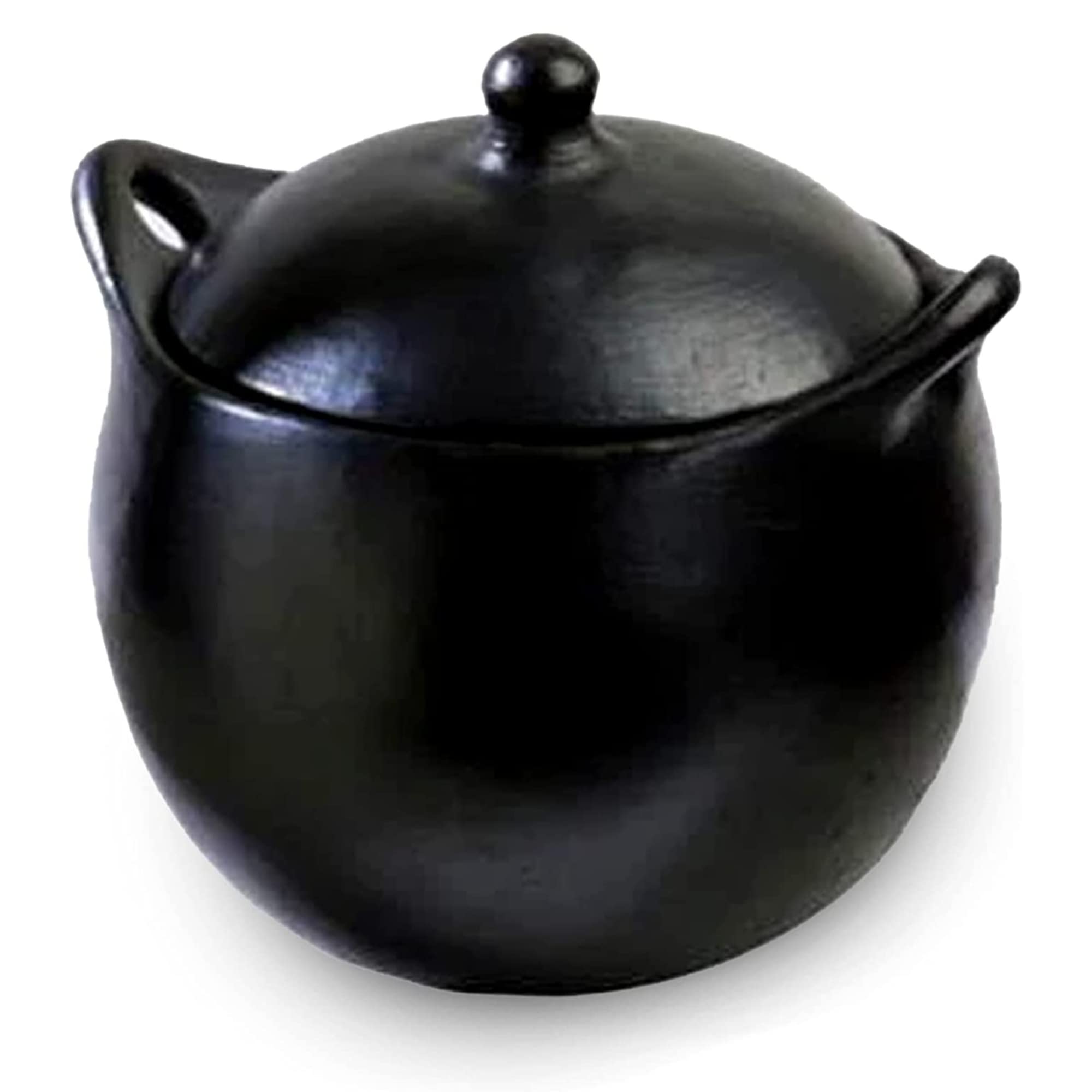 Chamba Clay Pot – Handmade Black Earthenware Cookware for Soups, Stews & Slow Cooking – 2.5-Quart Clay Cooking Pot with Lid & Handle – Durable & Versatile Gift for Men & Women – Perfect for Kitchen, Camping & Outdoor Cooking