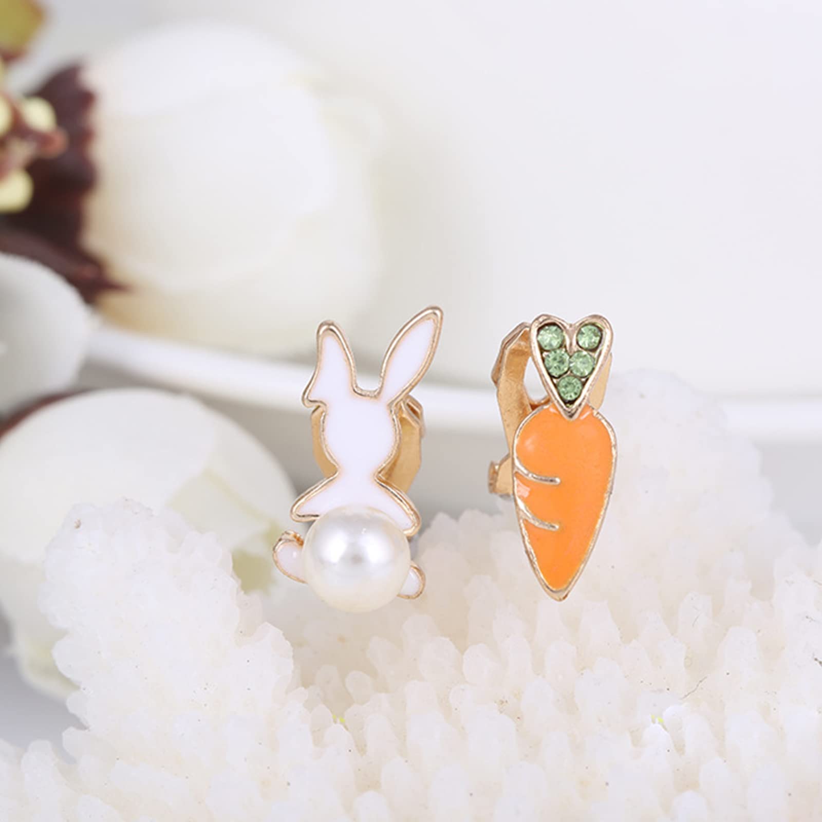 Cute Easter Bunny Earrings for Women - Gold Plated Rabbit Stud Earrings - Easter Egg Jewelry Gifts - Perfect for Easter Basket Stuffers, Party Favors & Spring Outfits