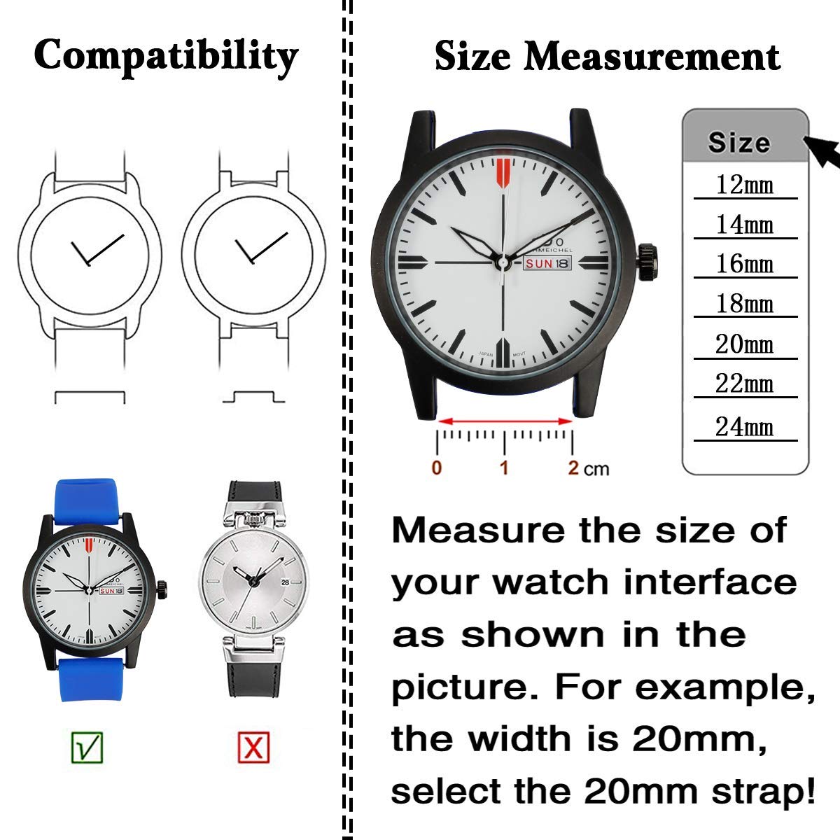 Premium Silicone Watch Band Strap - Soft, Durable & Comfortable with Stainless Steel Buckle - Perfect for Apple Watch, Samsung Galaxy & Fitness Trackers - Ideal for Workouts, Swimming & Everyday Wear
