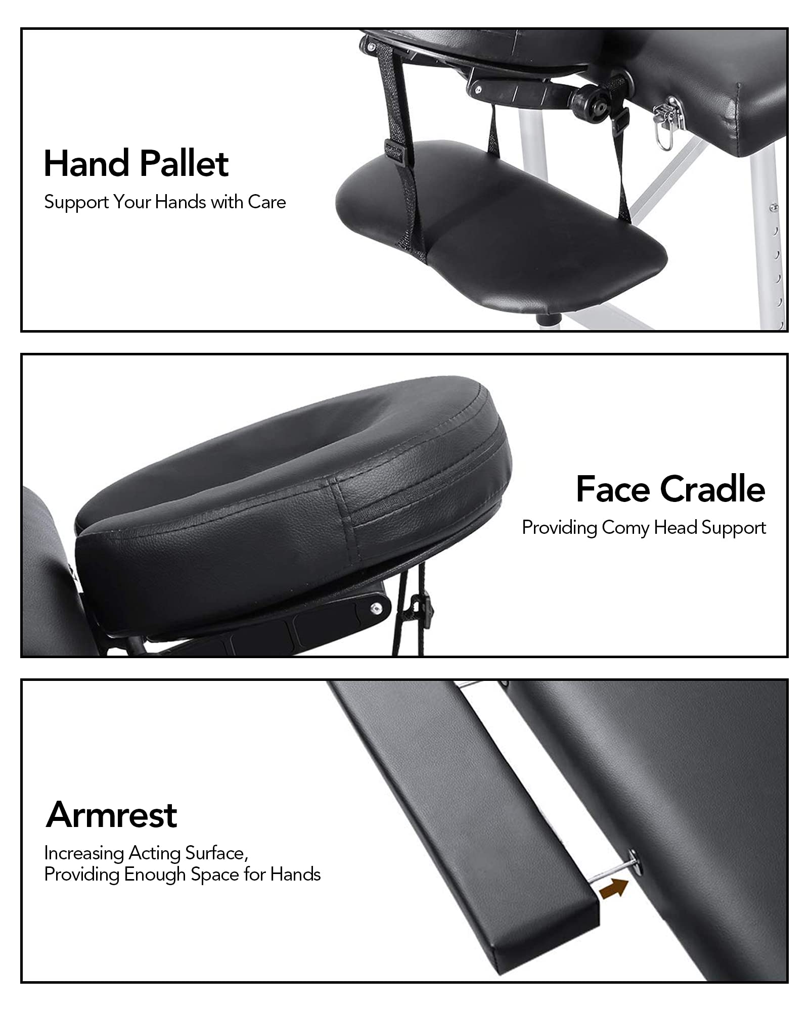 Professional Portable Massage Table - 84in Wide Adjustable Lash & Facial Bed for Estheticians | SPA Salon & Home Use with Carrying Bag | 2-Section Height Adjustable Design for Comfortable Massage Therapy