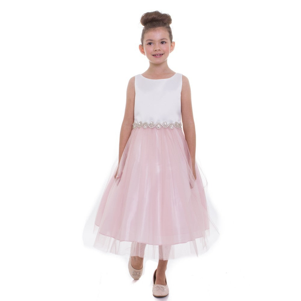 Sparkling Rhinestone Belt Junior Bridesmaid Dress for Big Girls - Size 8-16 | Perfect for Weddings, Prom, Pageants & Special Occasions