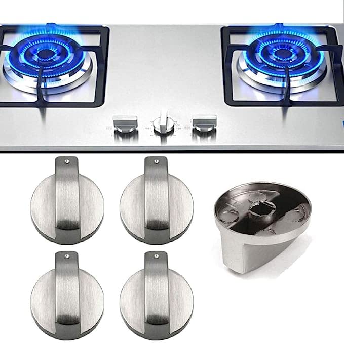 Zerodis 6Pcs 8mm Zinc Alloy Stove Control Knobs - Replacement Gas Range Knobs for Kitchen Stoves & Microwaves (0° Switch) - Perfect for Gas Stove, Oven & Appliance Repair