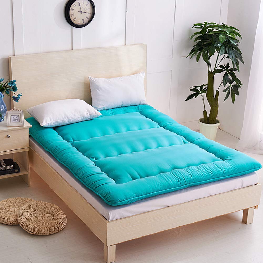 MAXYOYO Multi-Functional Floor Futon Mattress - Queen Size Turquoise | Foldable Guest Bed, Sofa Sleeper & Floor Cushion for Small Spaces, Dorms & Camping