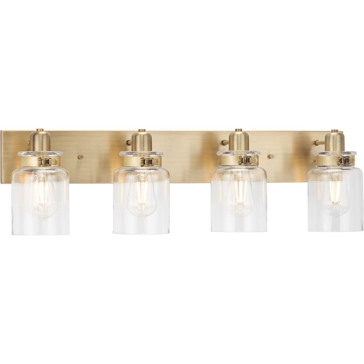 Calhoun Collection 4-Light Clear Glass Bathroom Vanity Light Fixture – Perfect for Modern Bathroom, Powder Room, and Dressing Area Lighting