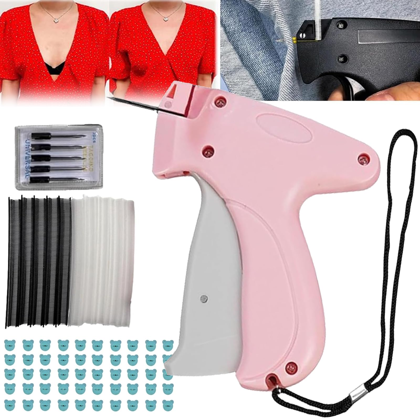 Fencyatt Quick Clothing Fixer - Micro Stitch Gun for Clothes Repair, Mini Hemming Tool for Fabric, Portable Sewing Machine Alternative (Pink) | Perfect for Emergency Repairs, Travel & DIY Clothing Adjustments