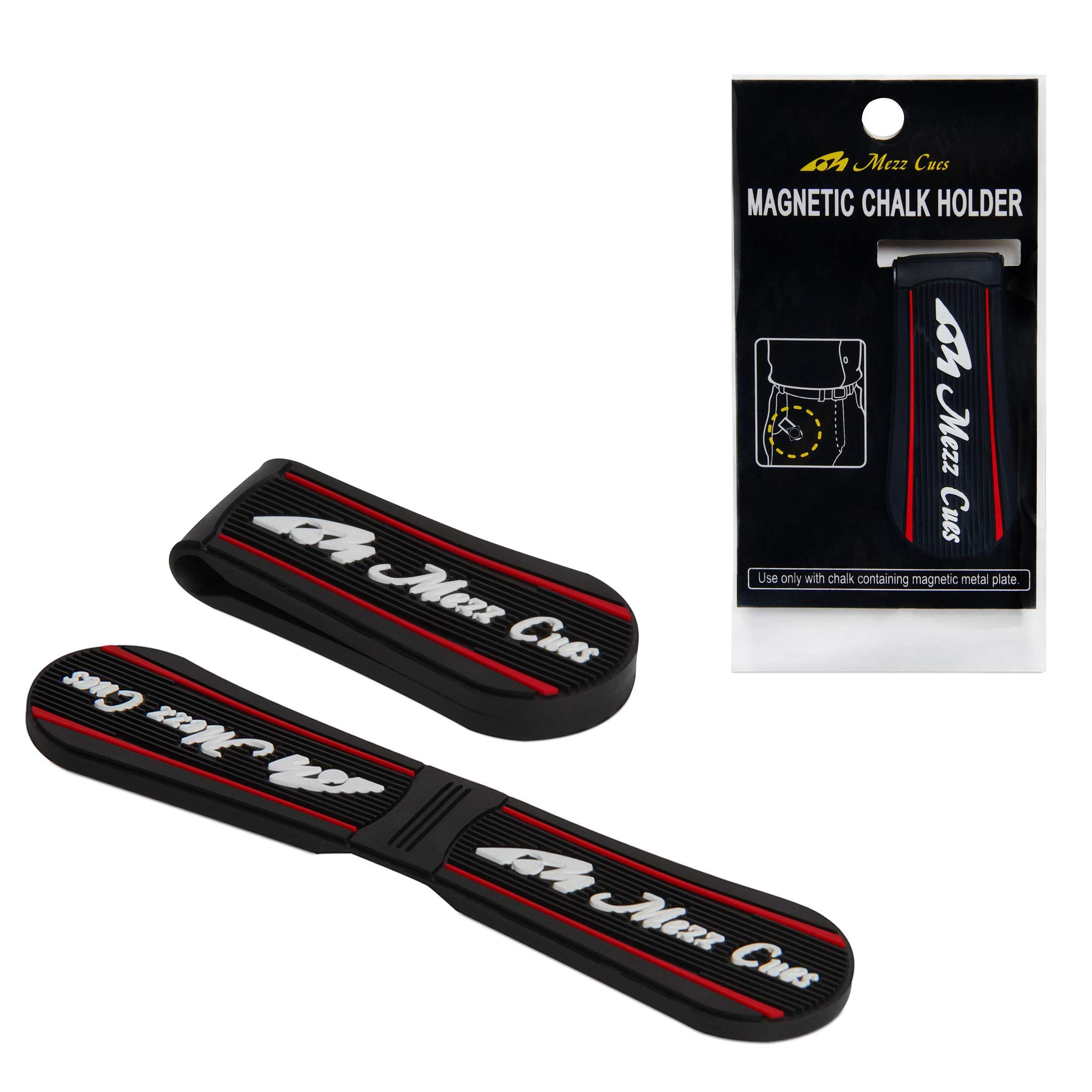 Premium Magnetic Pool Billiard Chalk Holder - Black with White Logo - Secure & Convenient Chalk Accessory for Pool Players - Perfect for Home Game Rooms, Bars, and Professional Tournaments