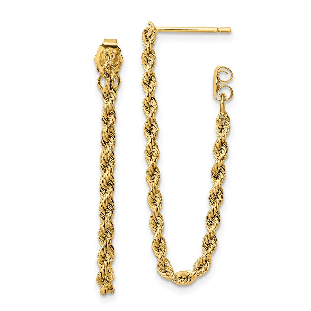 18K Gold Plated Rope Chain Dangle Earrings for Women - Elegant Drop Earrings for Party, Wedding & Evening Wear - YE1927