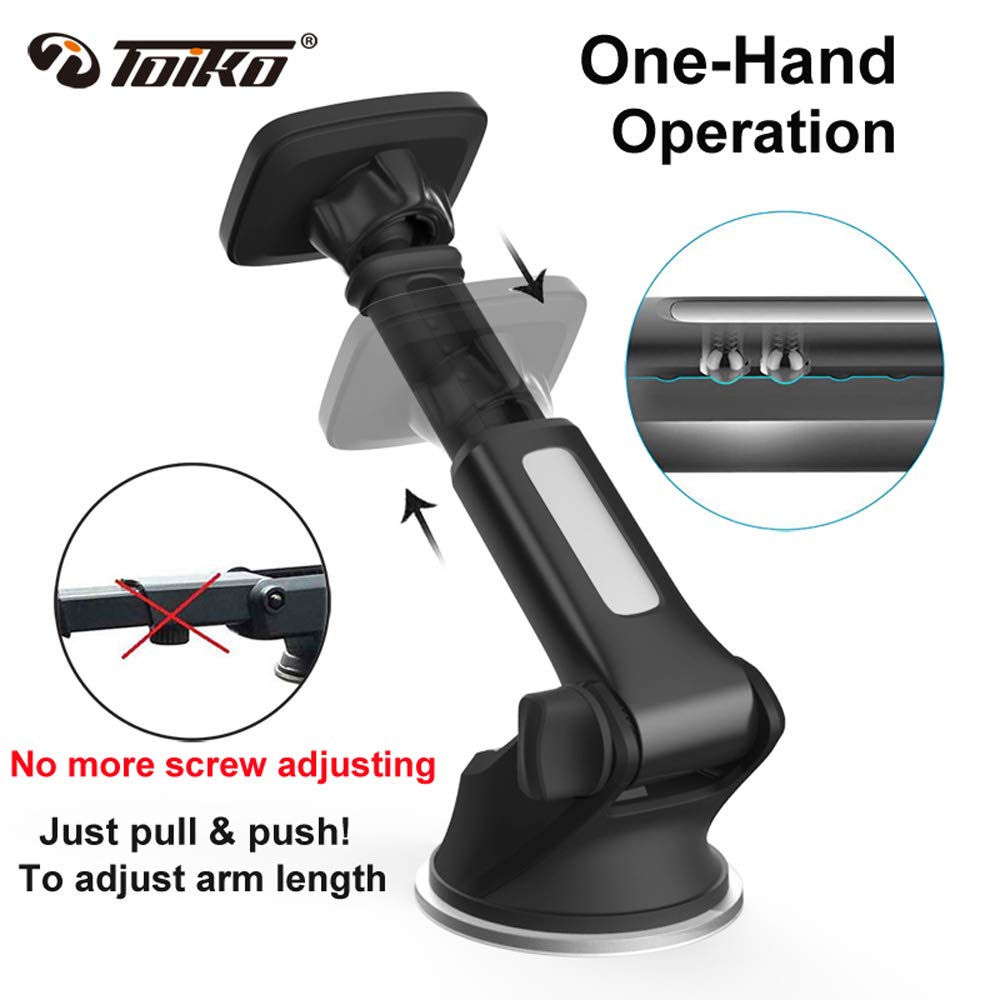Toiko Magnetic Car Phone Mount - Strong Dashboard Smartphone Holder Compatible with All iPhones & Android Devices | Perfect for Hands-Free Navigation, Streaming & Safe Driving