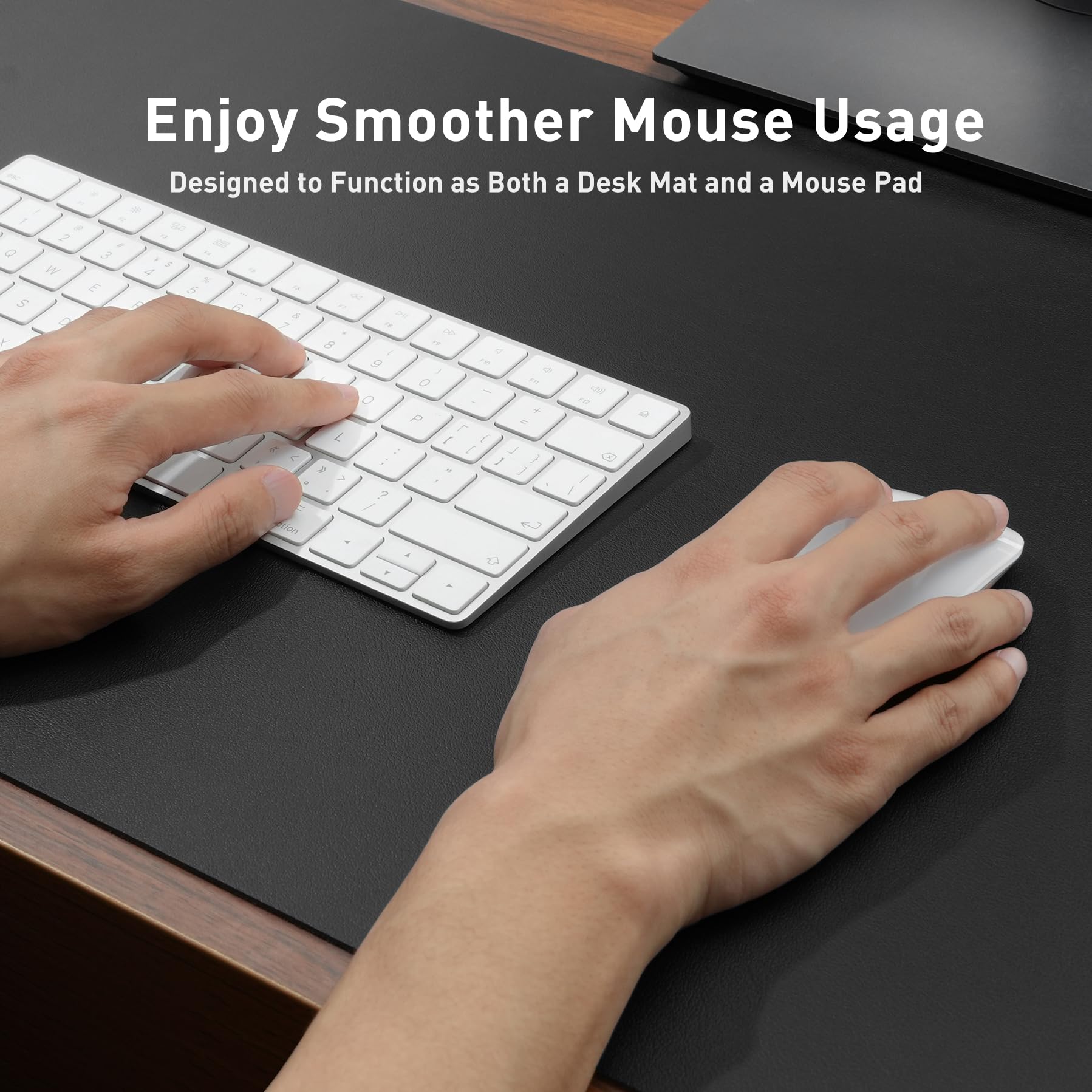 Premium Large PU Leather Mouse Pad & Desk Protector Mat - Non-Slip Waterproof Office Desk Pad for Keyboard, Mouse & Writing (17