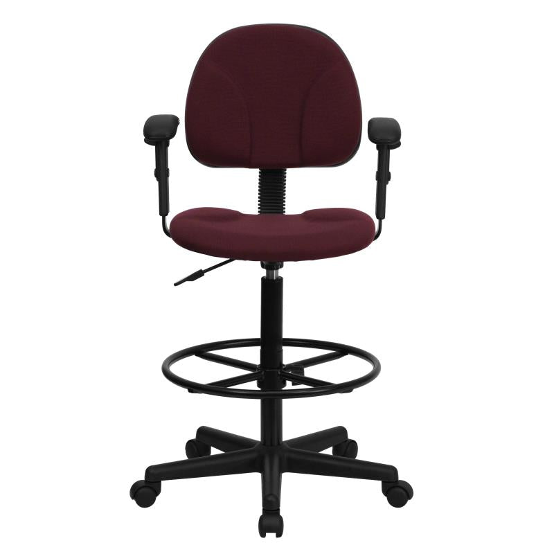 FLASH Patterned Fabric Drafting Chair BT 659 - Adjustable Height Office Chair for Artists, Architects & Designers - Ergonomic Stool for Drafting Table, Studio & Workspace