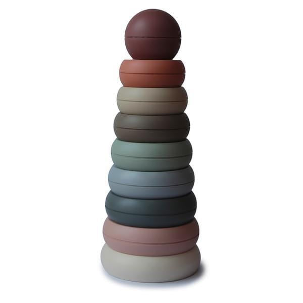 Mushie Stacking Rings Toy - Montessori Baby Learning Toys for 6-12 Months - Wooden Rainbow Stacker for Toddlers - Perfect for Sensory Play, Early Education & Nursery Decor