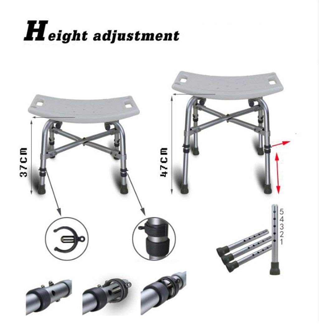 Non-Slip Aluminum Alloy Bath Chair with Invisible Handrail - Shower Stool for Elderly, Handicapped & Pregnant Women - Safe Bath Seat for Bathroom, Shower & Spa Use