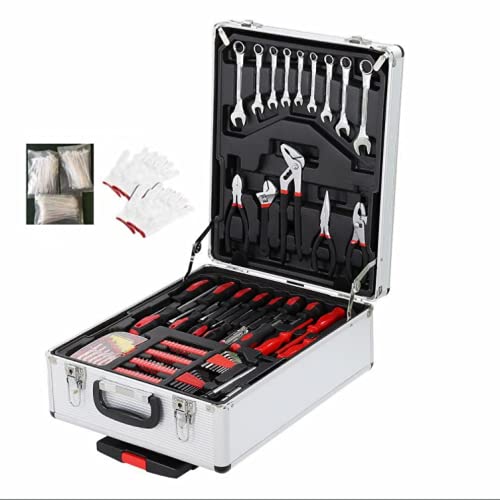 FLZOSPER 799-Piece Heavy Duty Tool Set with Rolling Wheels & Aluminum Trolley Case - Complete Home Repair & Auto Maintenance Tool Kit for DIY Projects, Professional Mechanics, and Emergency Fixes