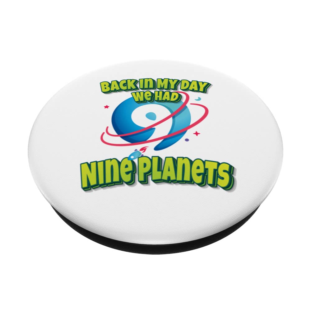 Vintage Solar System Design - Back In My Day We Had Nine Planets PopSockets Swappable PopGrip | Phone Grip Stand for iPhone & Samsung | Perfect for Space Lovers & Astronomy Fans