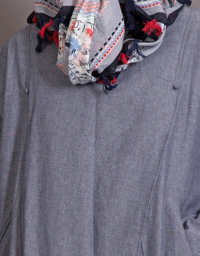 Elegant Arabic Executive Wrap Around Coat Abaya in Blue - Perfect for Formal Events, Office Wear & Special Occasions