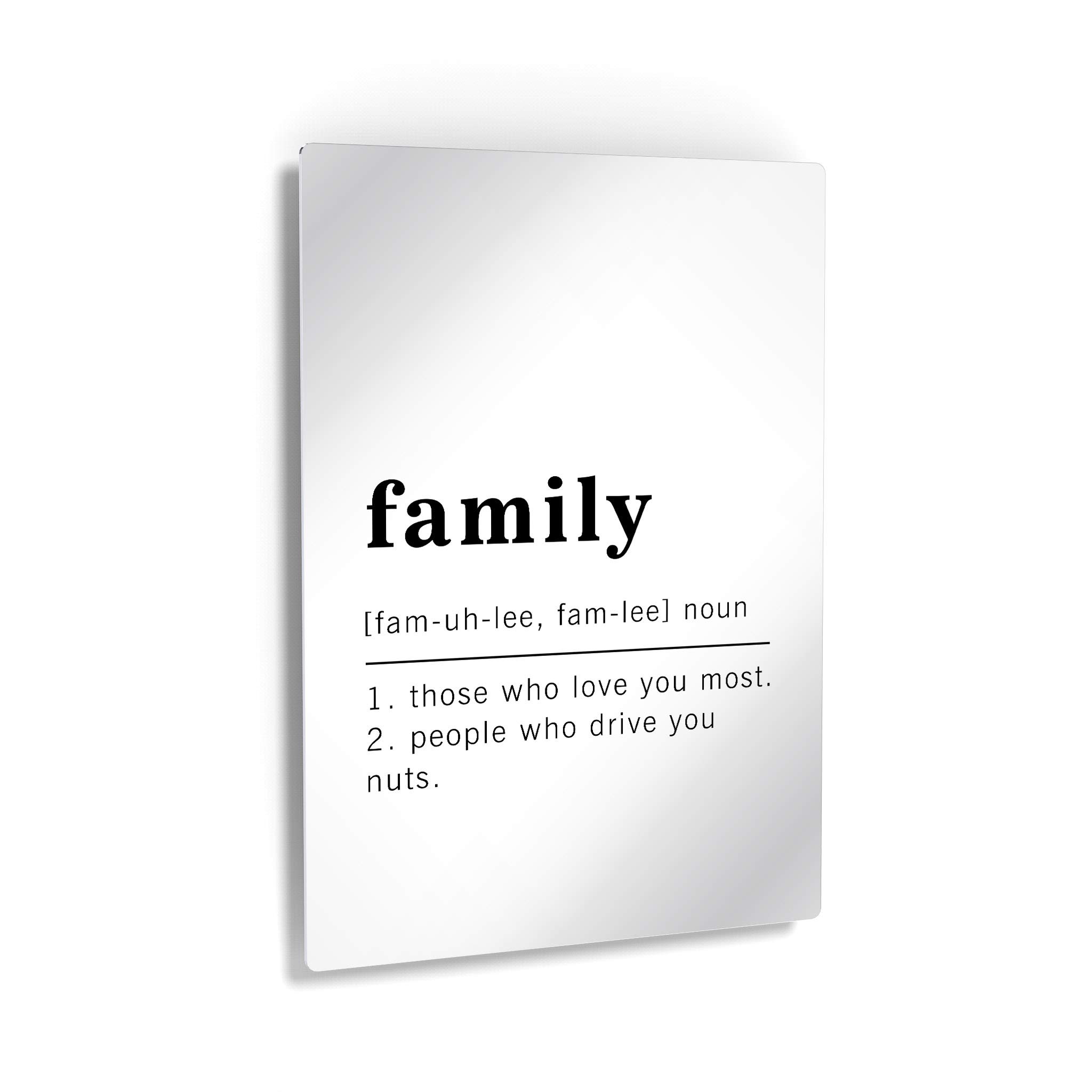 Funny Noun Dictionary Definition of Family Metal Print - Inspirational Quote Sign for Office, Living Room, Bedroom & Bathroom - Ready to Hang Wall Art Home Decor - Made in USA 40x30 - Perfect for Housewarming Gifts & Family Room Wall Decor