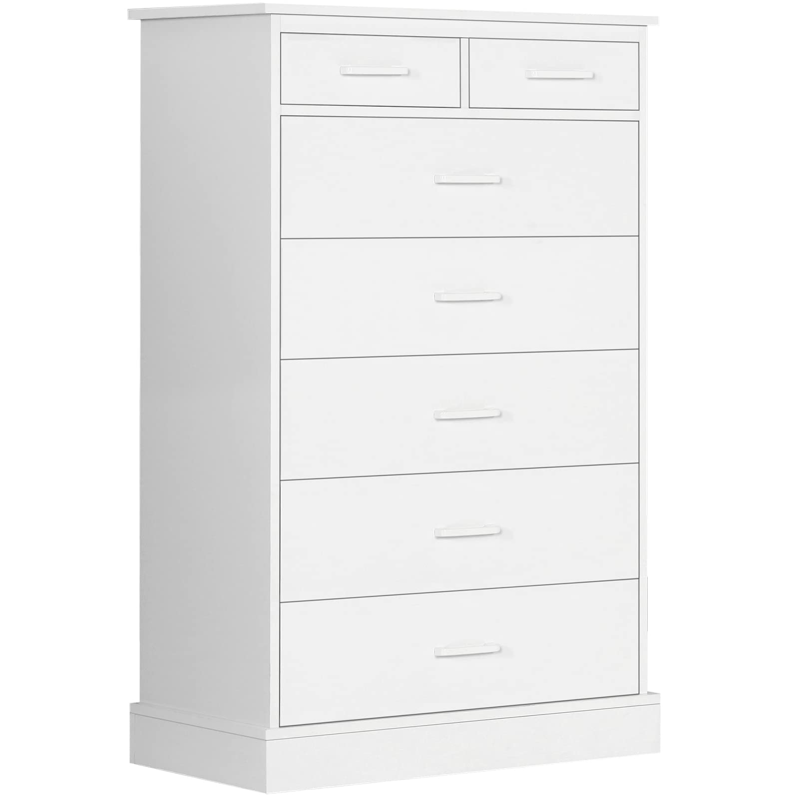Hasuit White 7-Drawer Tall Dresser for Bedroom - Solid Wood Storage Cabinet with Sturdy Base, Large Clothes Organizer Tower - Perfect for Closet, Living Room & Hallway Organization (Bedroom Furniture, Home Storage Solution)