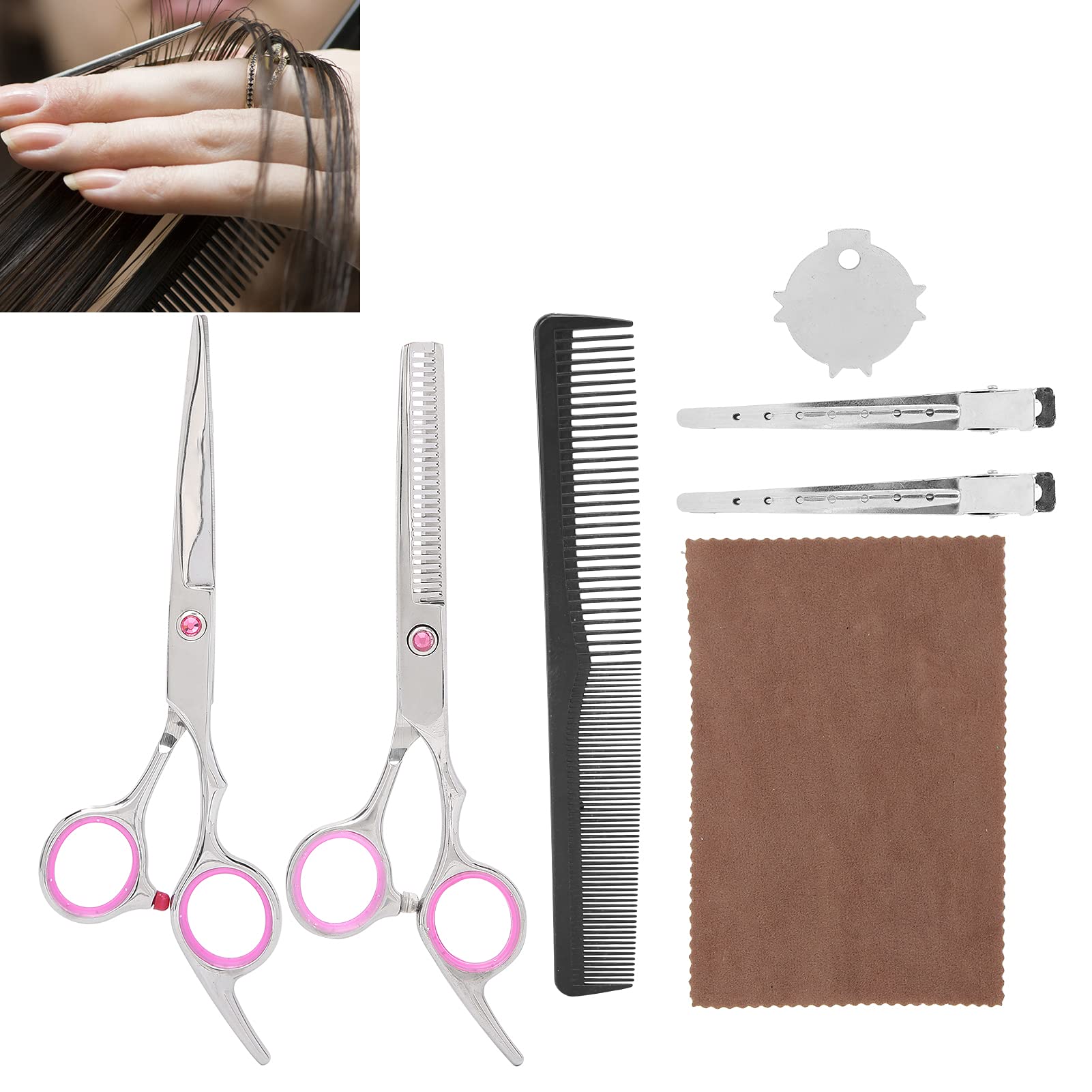 Professional Hair Thinning & Cutting Scissors Set of 2 - Salon Grade Styling Shears for Home, Travel & Professional Use - Perfect for Hairdressers, Barbers & DIY Haircuts