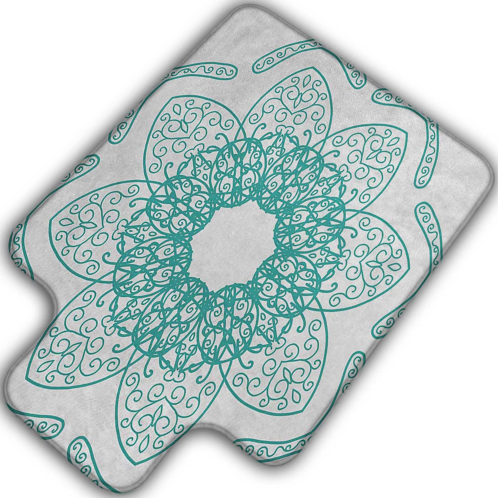 Low Pile Chair Mat 48x36 Inch - Heavy Duty Office Chair Mat for Rolling Chairs, Arabesque Design in Seafoam - Protects Hardwood Floors & Carpets - Perfect for Home Office, Computer Desk & Workspaces