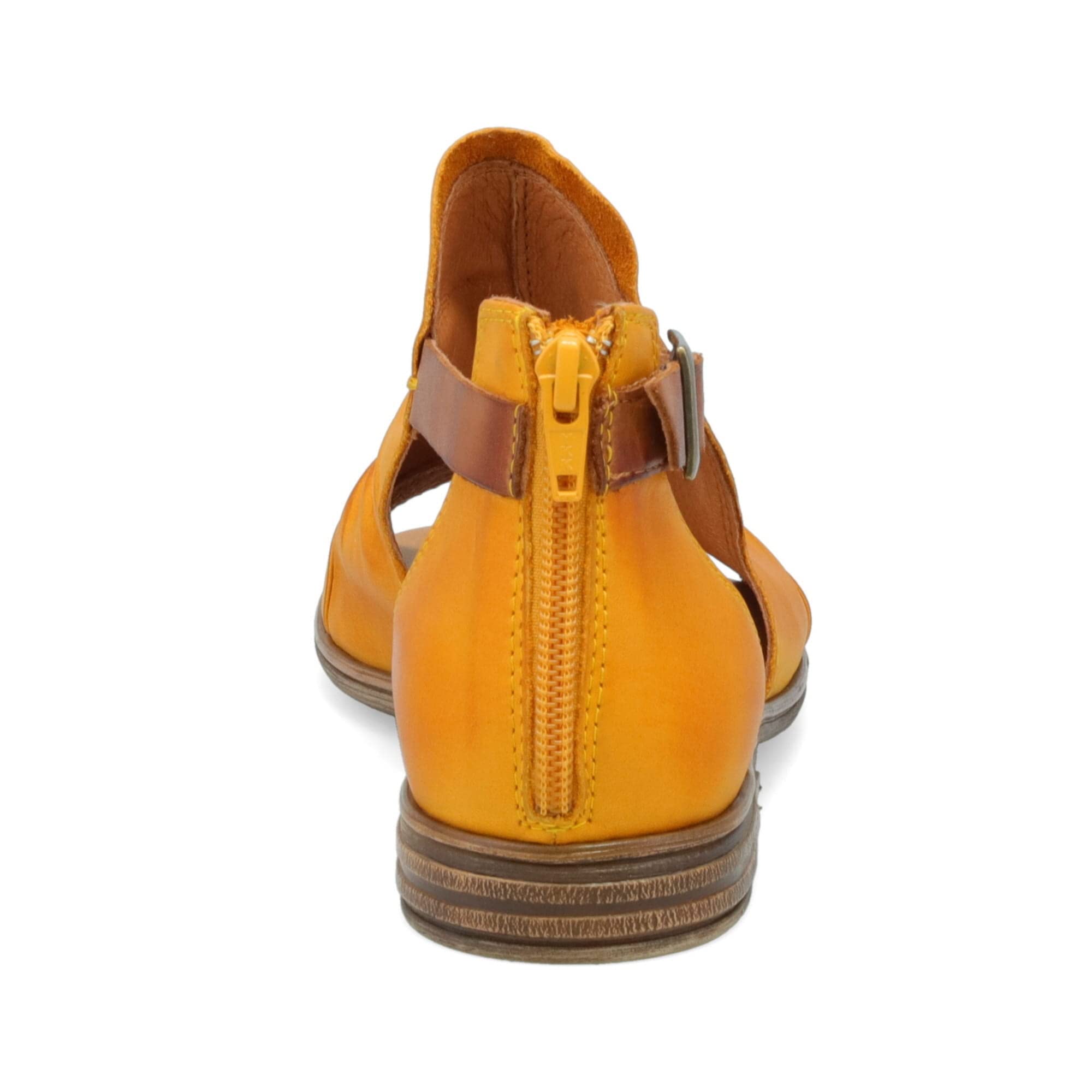 Miz Mooz Dipper Women's Leather Sandals - Peep Toe Buckle Strap Open Side Sandals for Summer, Beach & Casual Outings