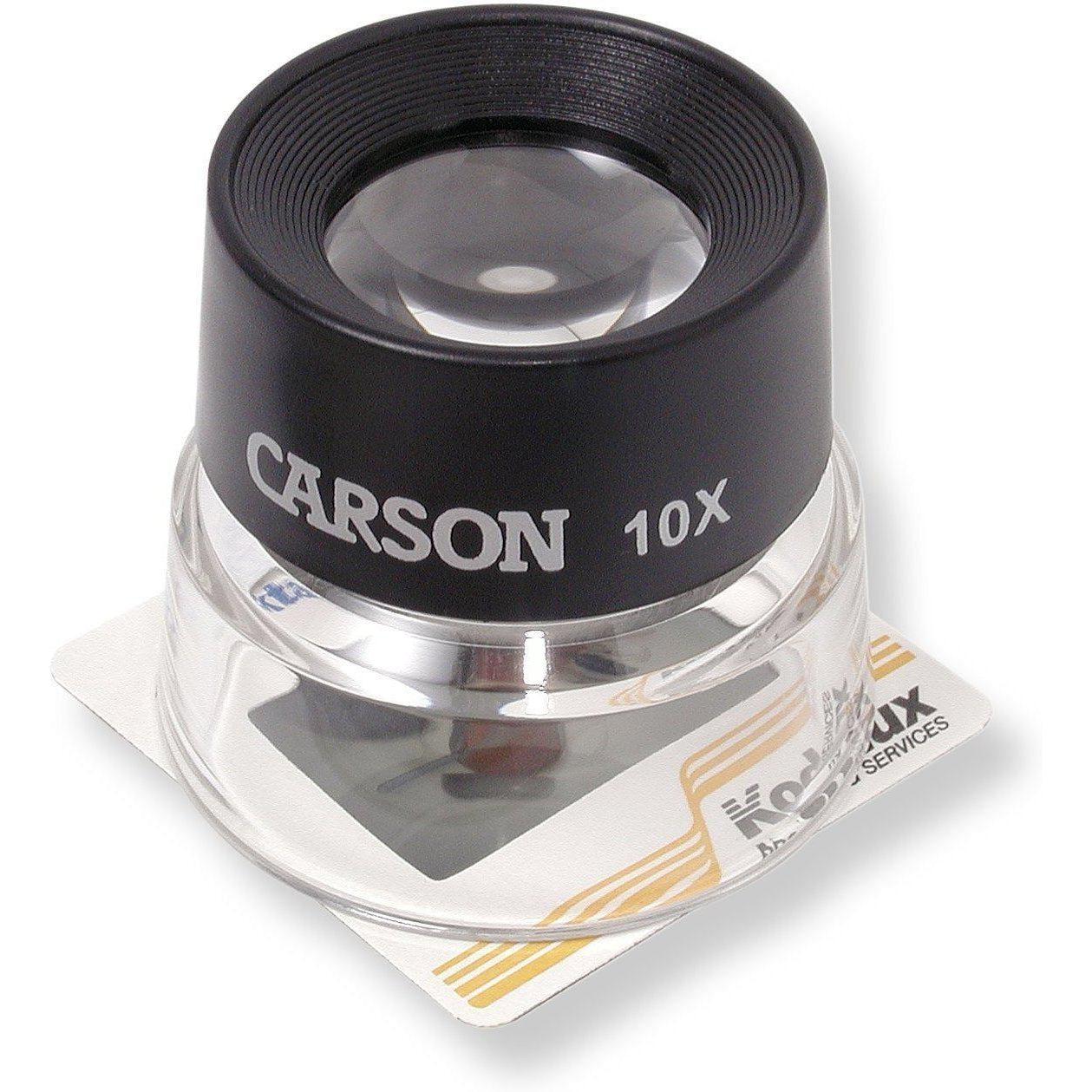 Carson LumiLoupe 10X Power Stand Magnifier - High Magnification for Jewelry, Coins & Hobby Work - Perfect for Watch Repair, Stamp Collecting & Detailed Crafting