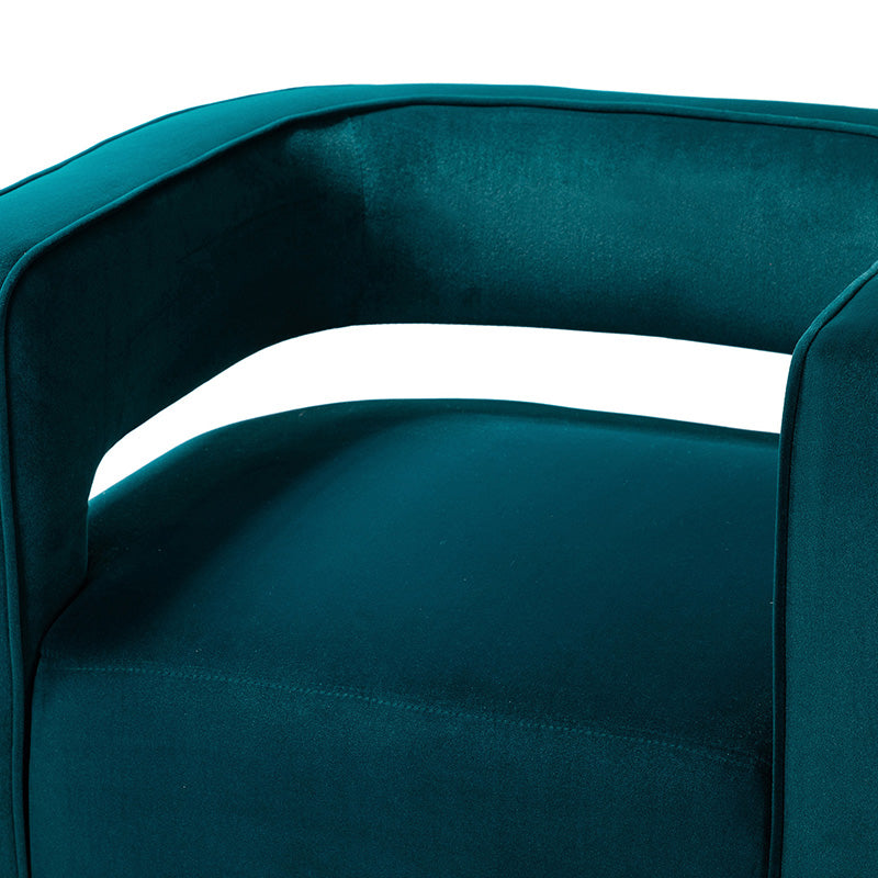 Agata Velvet Swivel Barrel Armchair - Modern Velvet Accent Chair with 360° Rotation for Living Room, Bedroom & Office