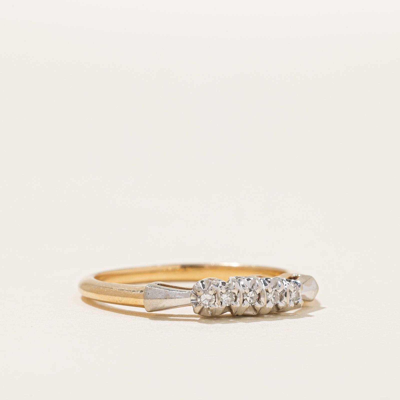 0.07ctw Five Stone Diamond Ring - Size 7 | Elegant Wedding Band, Anniversary Gift & Everyday Jewelry for Women