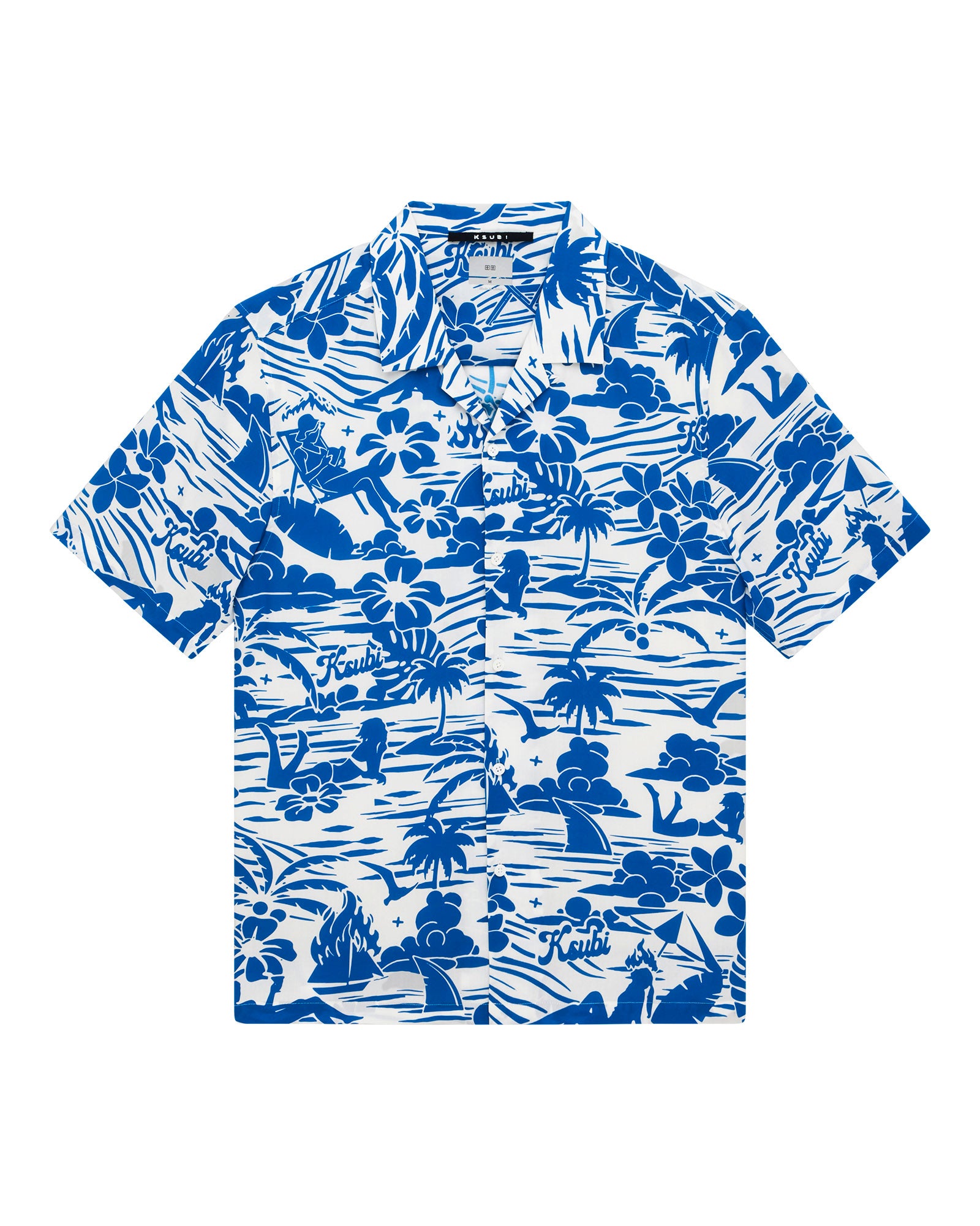 Lagoon SS Resort Shirt for Men - Light Blue Hawaiian Casual Button Down Shirt - Perfect for Beach Vacations, Summer Parties, and Tropical Getaways