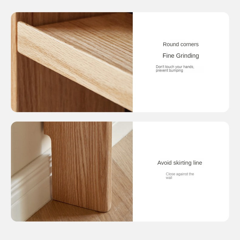 Solid Oak Wood Ultra-Thin DIY Side Cabinet - Perfect for Small Spaces, Bedroom, Living Room & Office Storage