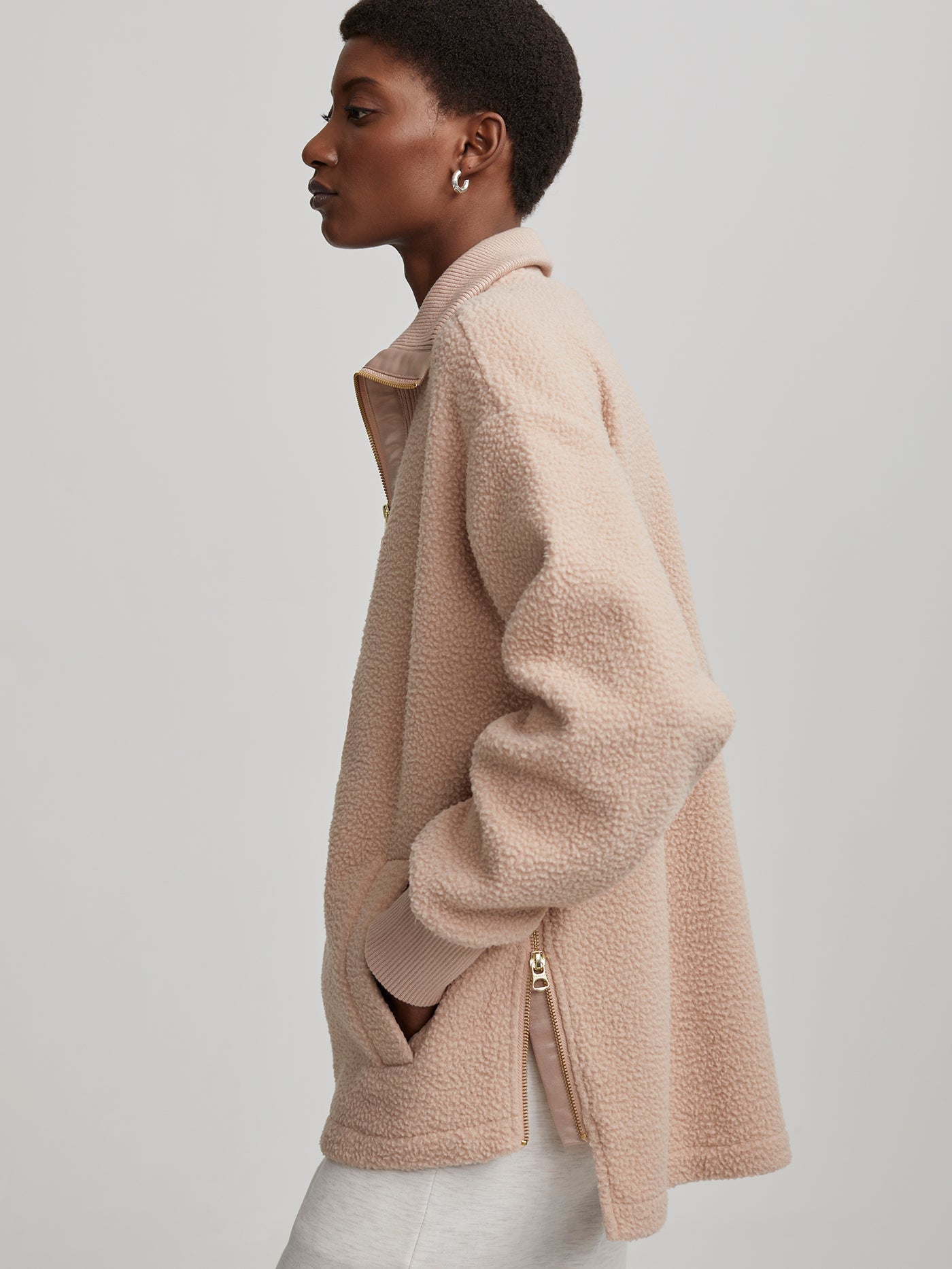 Varley Wallace Half Zip Fleece Jacket for Women - Soft Blush Tan Pullover for Outdoor Activities & Casual Wear